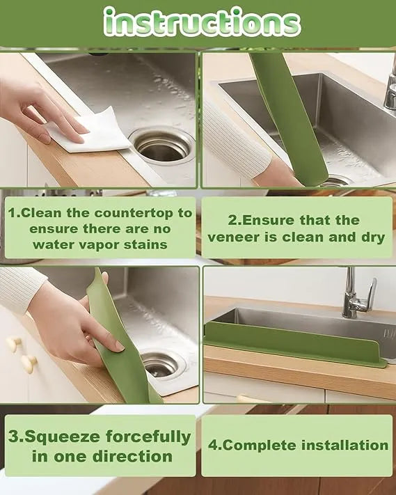 Silicone Kitchen Sink Splash Guard Oil-Proof with Suction