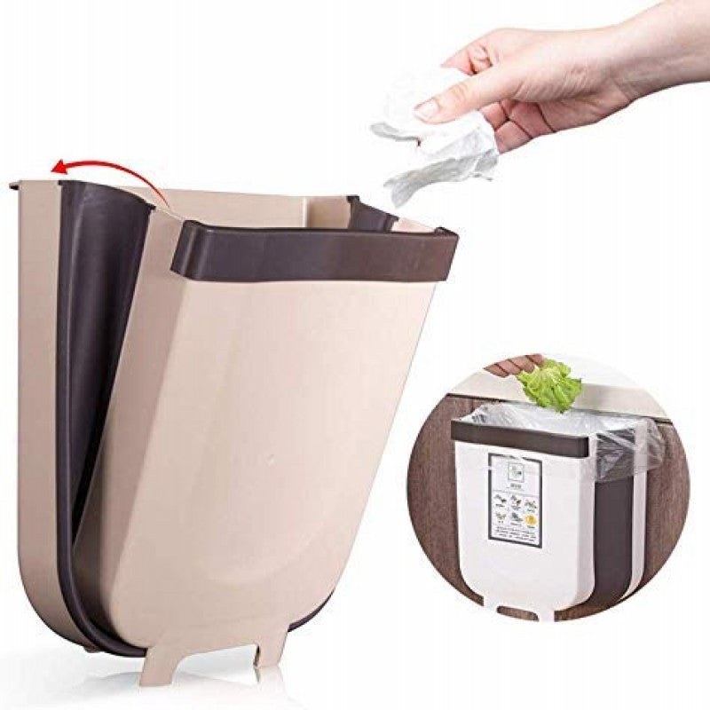 Big size Hanging Trash Can Kitchen Cabinet Door Collapsible Dust Bin, Hanging Trash Holder Dustbin