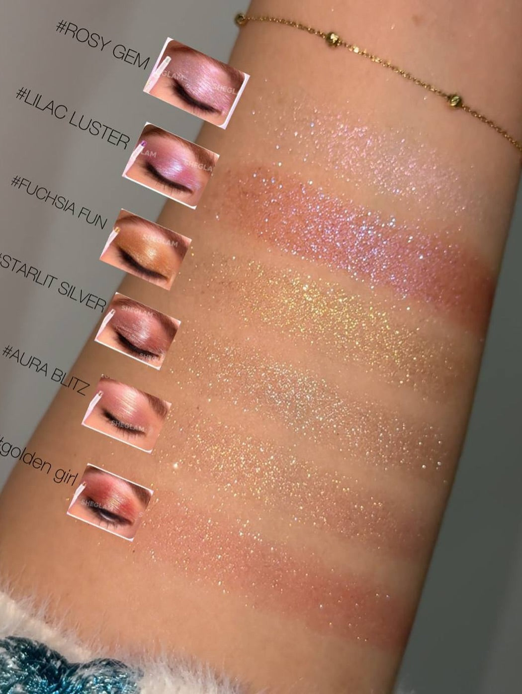 HUDAMOJI- glitter jelly eyeshadow stick -6 Colours
