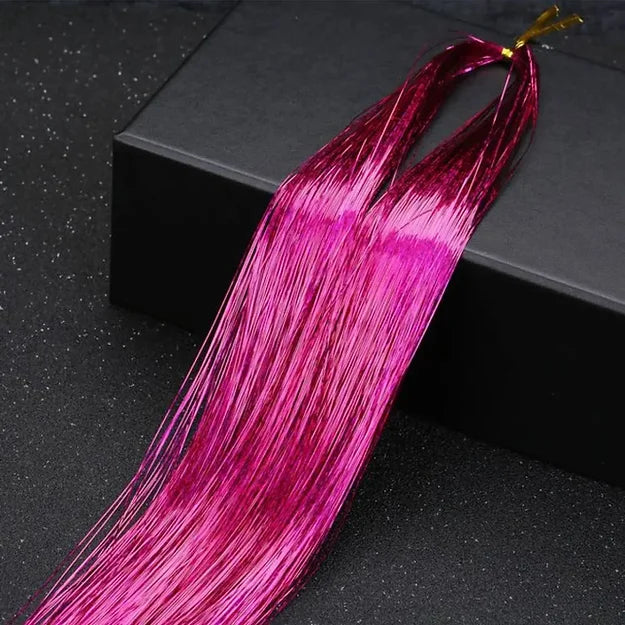 Hair Tinsel Shiny Glitter Hair Extensions ( Rainbow Colors )