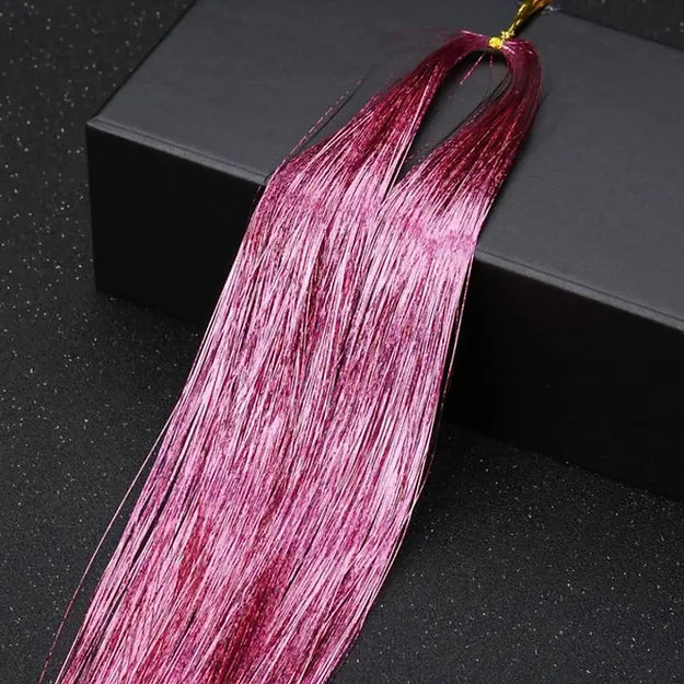 Hair Tinsel Shiny Glitter Hair Extensions ( Rainbow Colors )