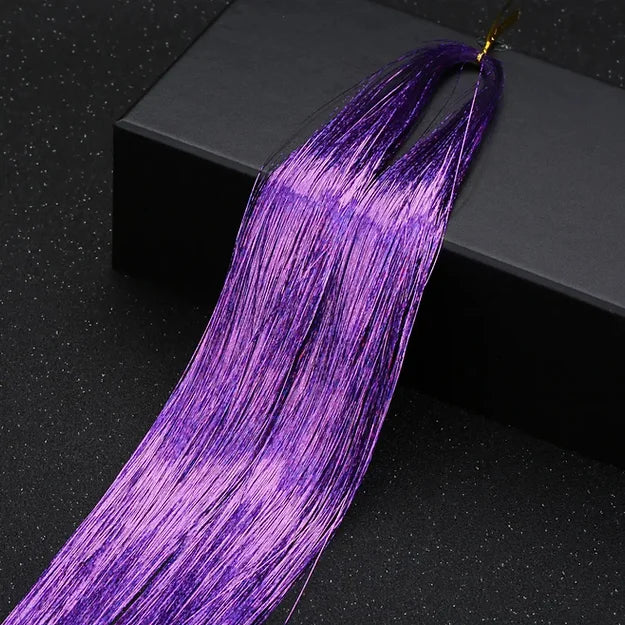 Hair Tinsel Shiny Glitter Hair Extensions ( Rainbow Colors )