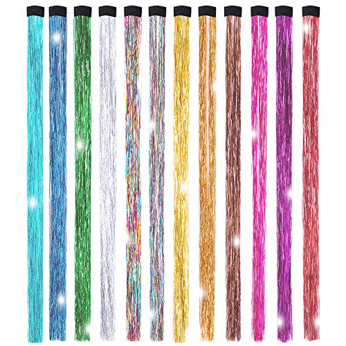 Hair Tinsel Shiny Glitter Hair Extensions ( Rainbow Colors )