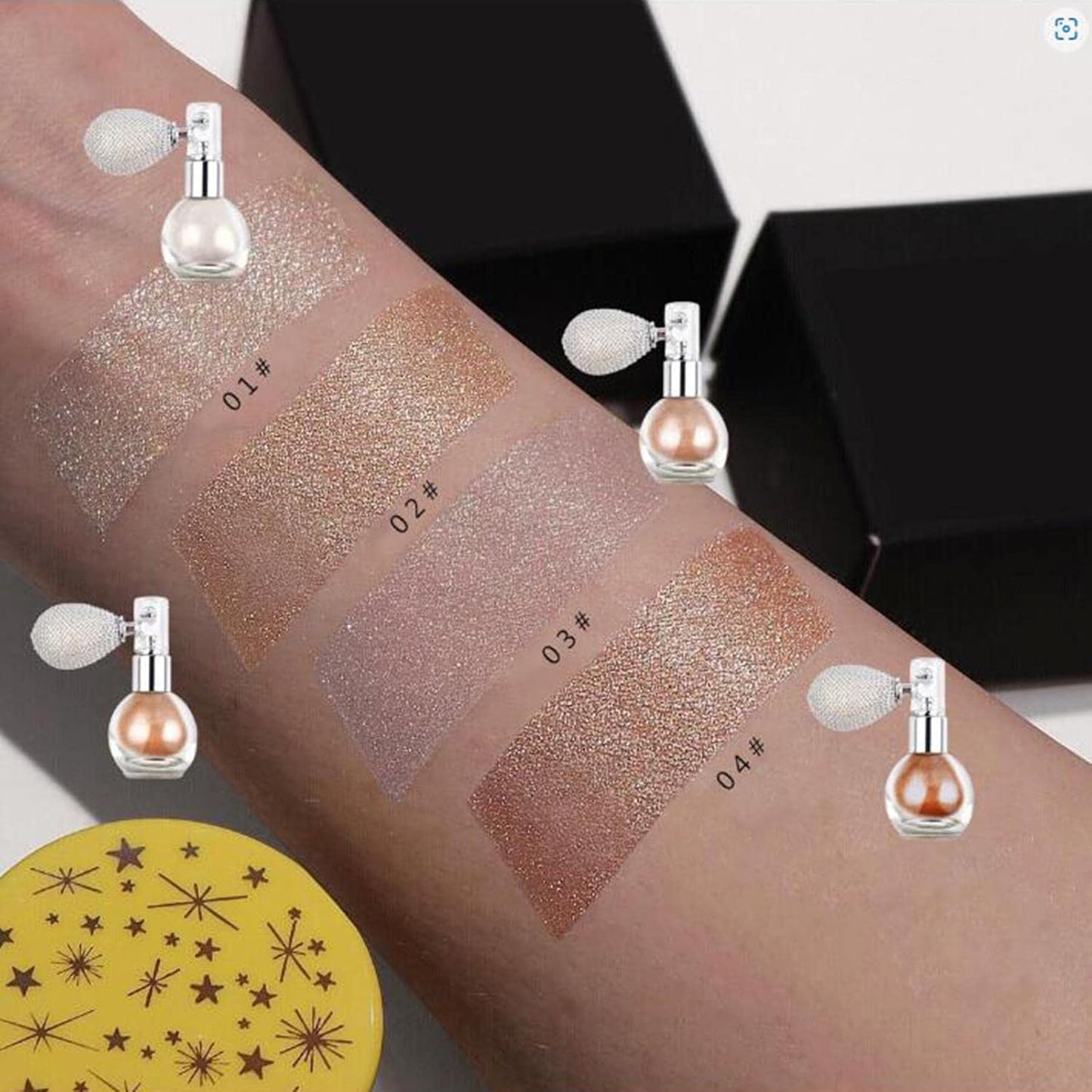 Original AnyLady Diamond Highlighter Powder Spray Waterproof High Gloss Glitter Body Bronzer Highlight Powder Face Contour Illuminator Makeup