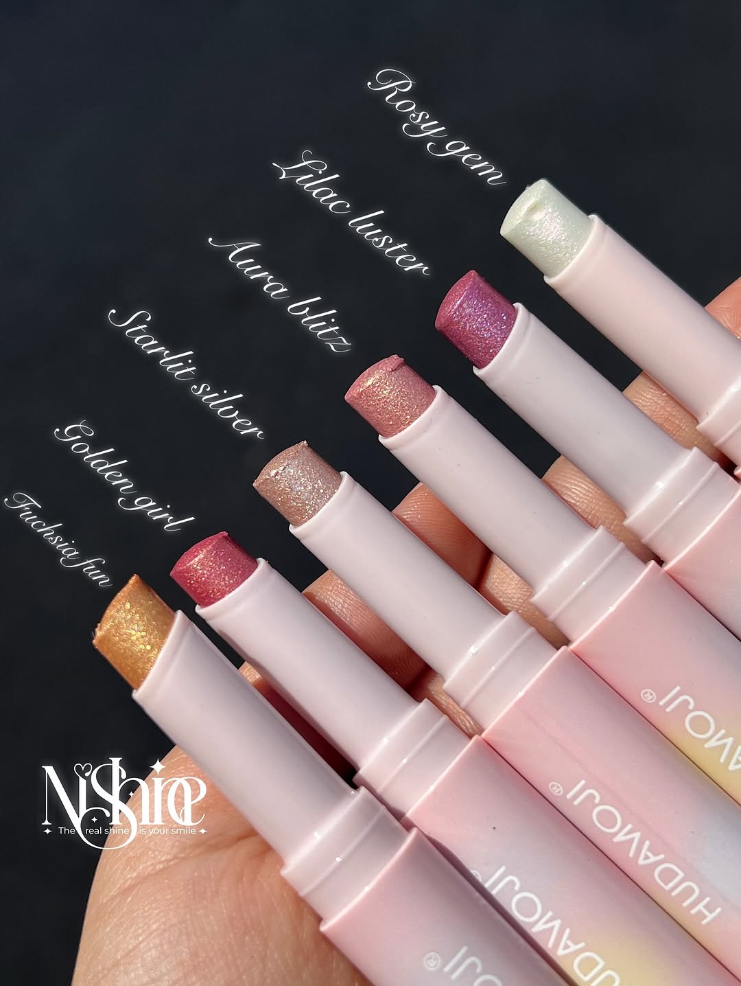 HUDAMOJI- glitter jelly eyeshadow stick -6 Colours