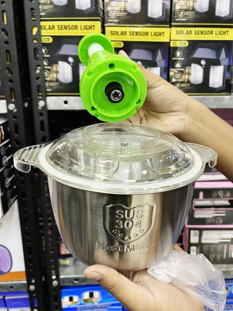 Multi-Functional Manual Hand Push Vegetable Chopper Cutter – 2L (Stainless Steel Bowl)