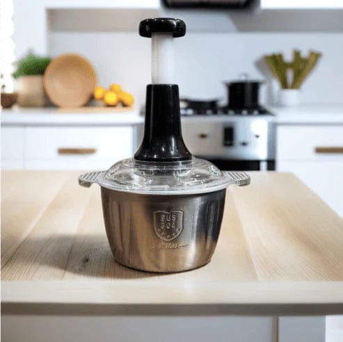 Multi-Functional Manual Hand Push Vegetable Chopper Cutter – 2L (Stainless Steel Bowl)